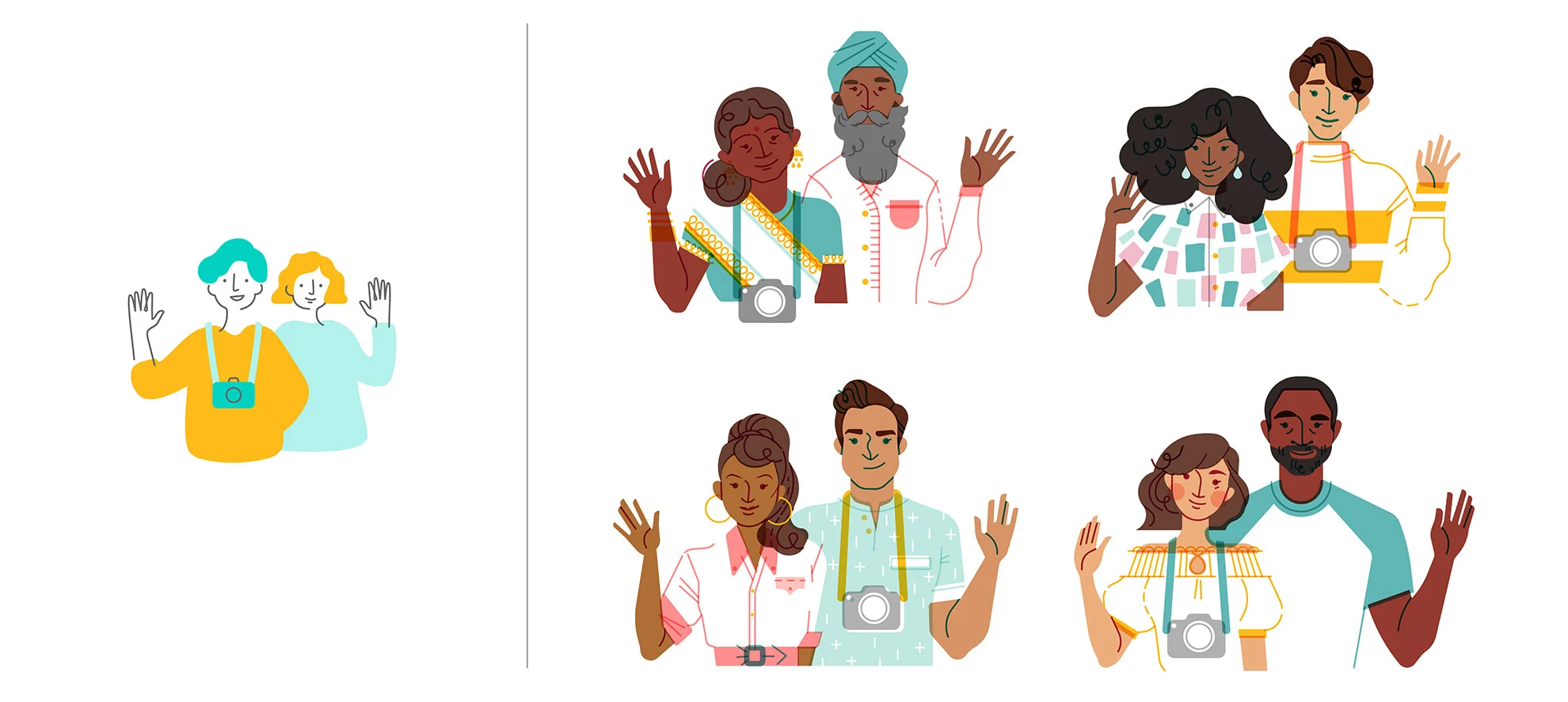 AirBnB inclusive artwork showing diversity